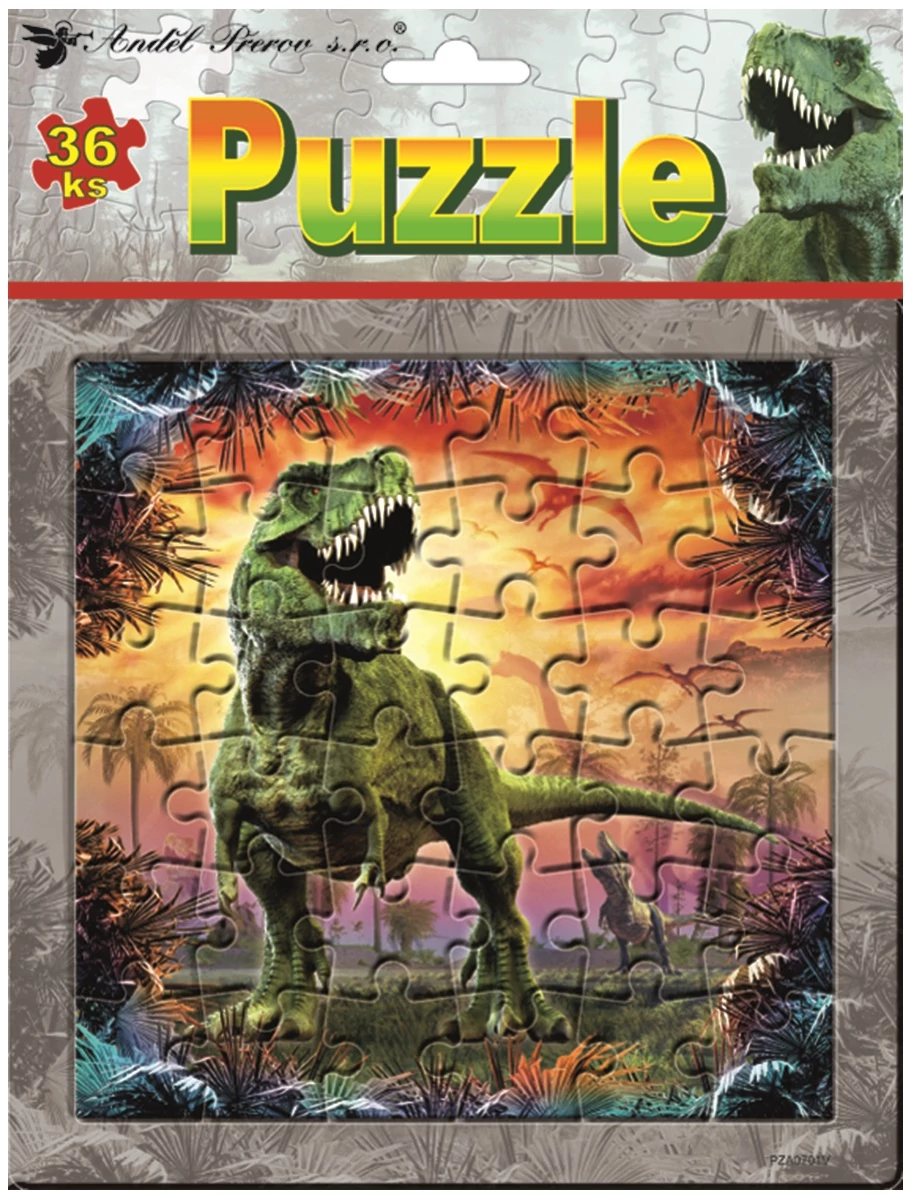 Puzzle 20 x 20 cm, 36 db, Tyranosaurus