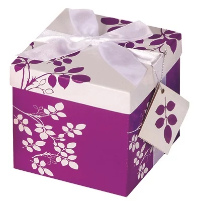 Összecsukható papír ajándékdoboz S 12 x 12 x 12 cm masnival