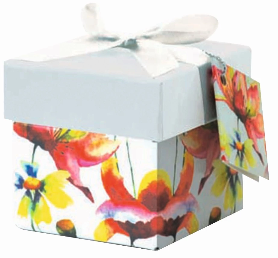 Összecsukható papír ajándékdoboz 6,5 x 6,5 x 6,5 cm