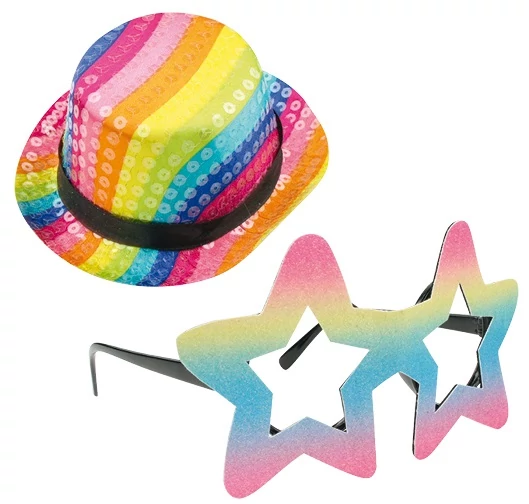 Party szemüveg kalapocskával csipeszen 9 cm