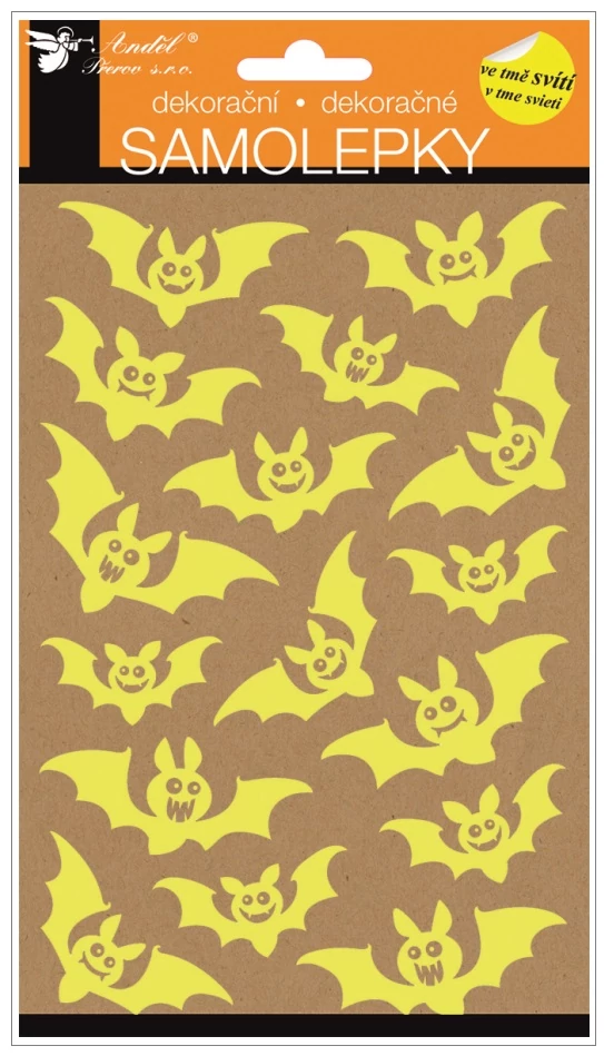 Matrica 14,5 x 25 cm  - Sötétben világító  denevérek 