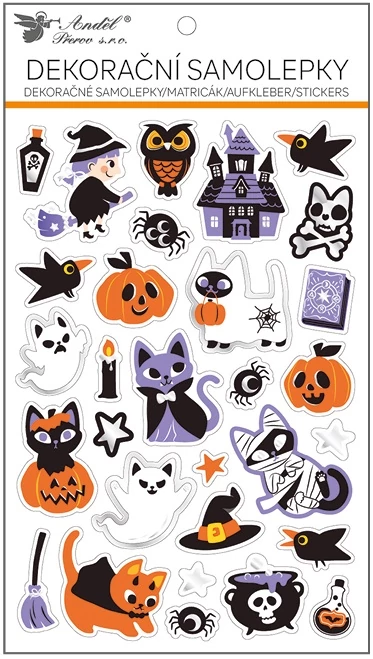 Öntapadó matrica 14,5 x 25 cm Halloween cicák