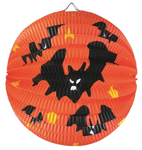Kerek lampion denevérrel 25 cm