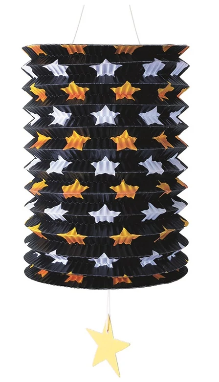 Csillagos henger alakú lampion 15 cm