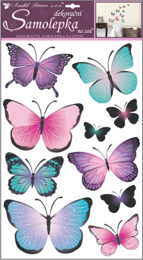 Falmatrica  32 x 50 cm  - Csillámos pillangók 