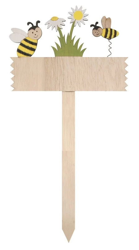 Írható fa tábla méhecskékkel 16 x 40 cm