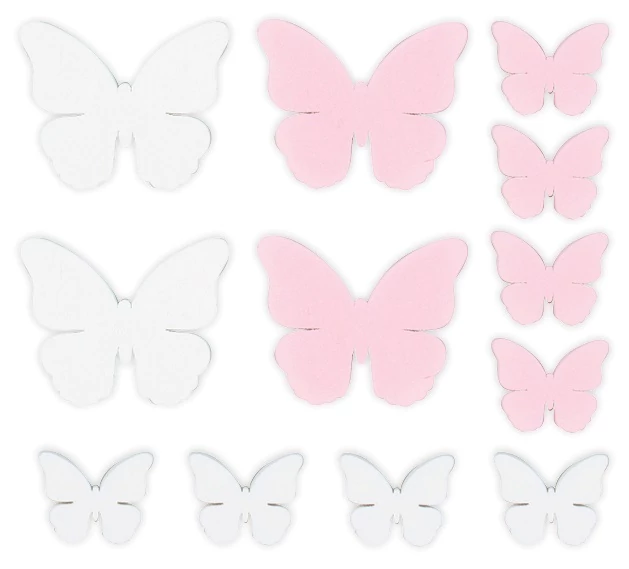 Fa pillangók mix méret 2,5-4,5 cm, 12 db