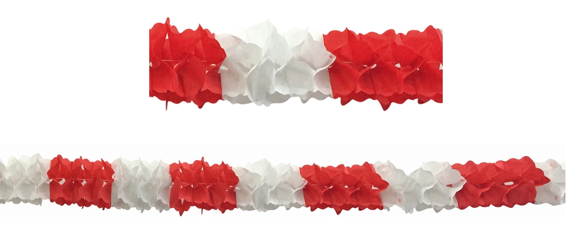 Girland - 300 x 11 cm, piros-fehér
