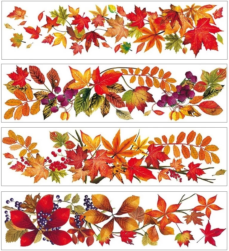 Ragasztó nélküli sztatikus ablakmatrica 64 x 15 cm - őszi motívumok