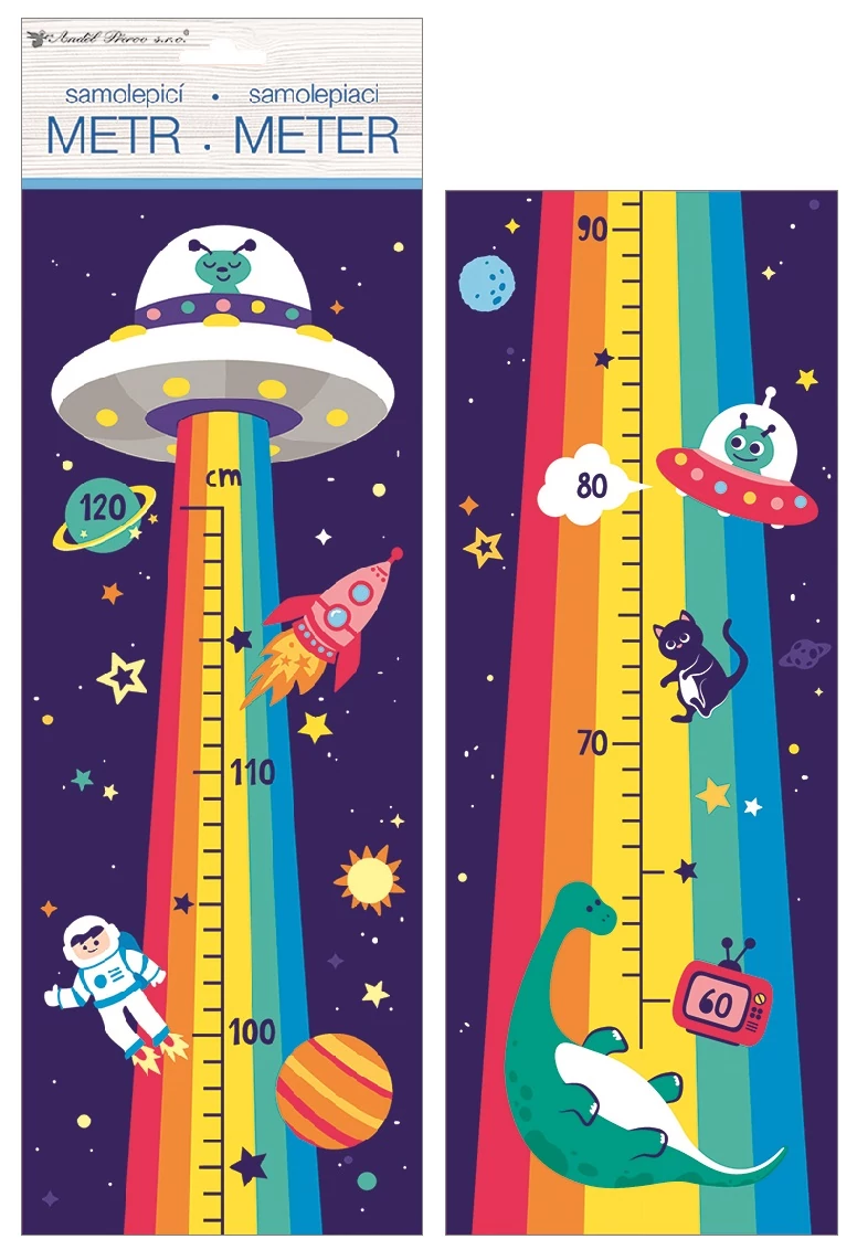 Falmatrica magasságmérő színes világűr 120 cm-ig