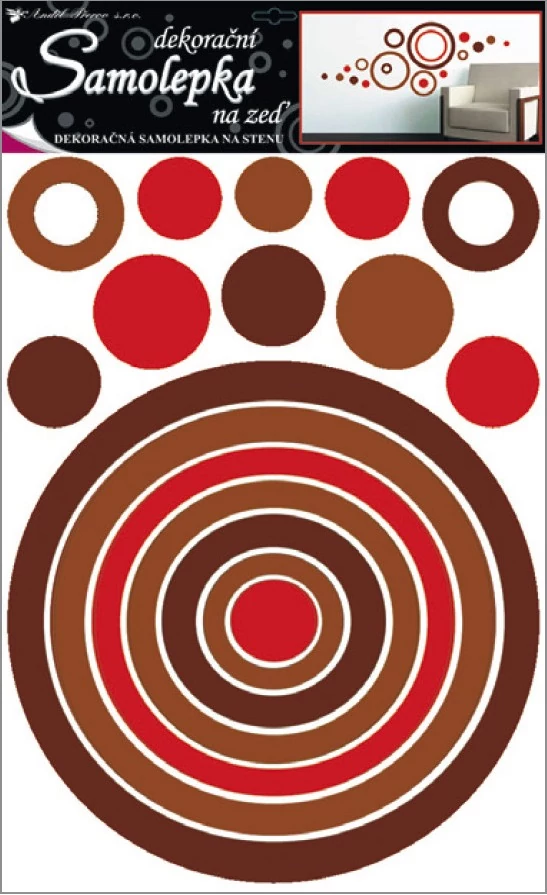 Falmatrica barna körök, 60 x 42 cm