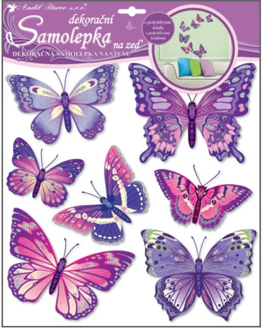 Falmatrica 3D lila pillangók 30,5 x 30,5 cm