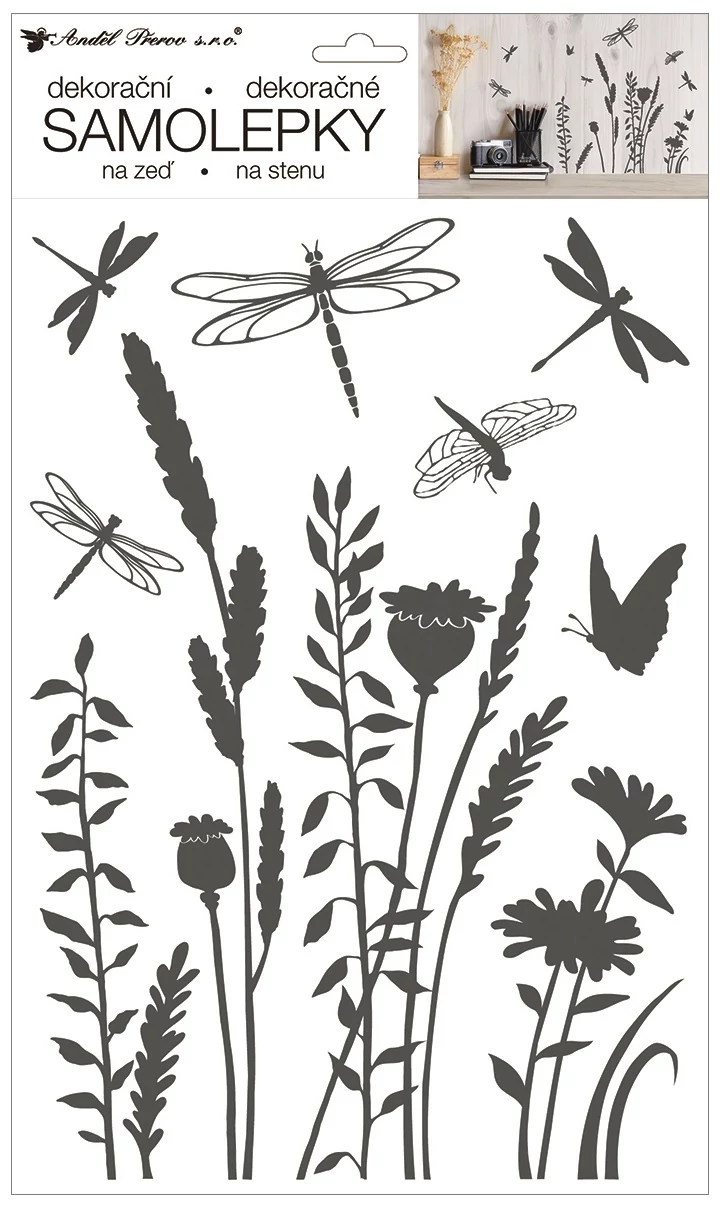 Falmatrica növények és szitakötők 24 x 42 cm