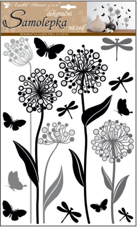 Falmatrica csillámos virágok, 41 x 29 cm
