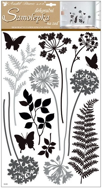 Falmatrica fekete és szürke páfrányok 60 x 32 cm