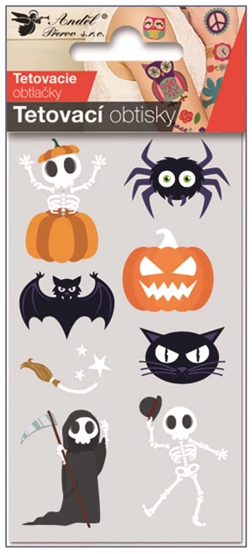 Tetováló matrica 6 x 10,5 cm  Halloween csontváz