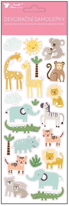 Matrica csillogó plaszt ZOO , 10,5 x 30,5 cm