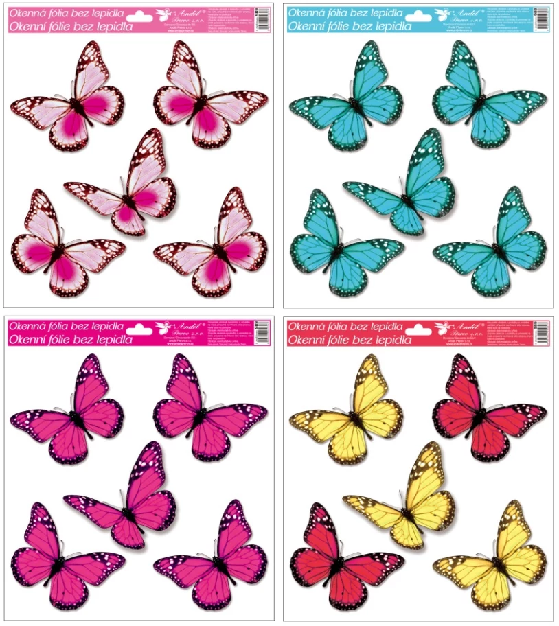 Ablakmatrica csillámos pillangók 33 x 30 cm / 1 db